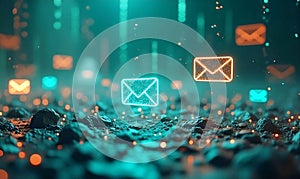 Unknown Emails Screenshots or visual representations of email inboxes flooded with unknown or suspicious emails