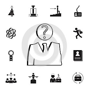 unknown employee icon. Detailed set of HR & Heat hunting icons. Premium quality graphic design sign. One of the collection icons f