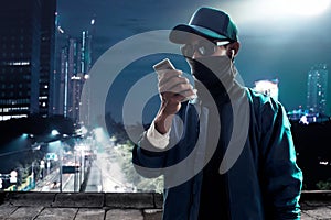 Unknown hacker use mobile phone