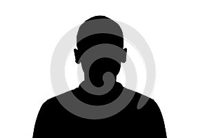 Unknown male person silhouette isolated on white background