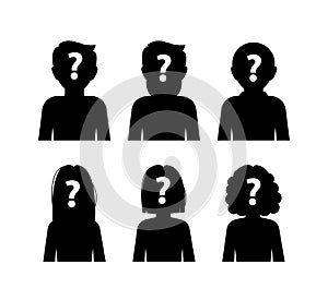 Unknown person. Incognito, Anonymous male. silhouette profile avatar. Vector illustration.