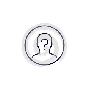 Unknown person vector line icon