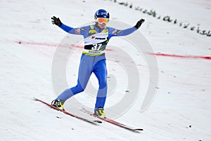 Unknown ski jumper competes