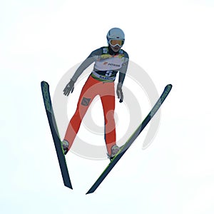 Unknown ski jumper competes