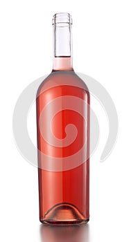 Unlabeled rose wine bottle