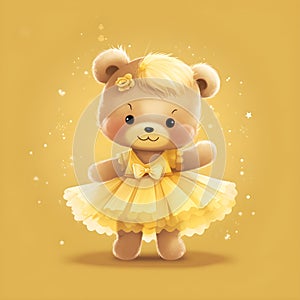 Unleash your creativity with a colorful ballerina teddy bear clipart