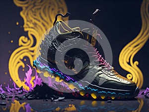 Unleash Your Stride: The Pinnacle of Sneaker Innovation. AI generated photo