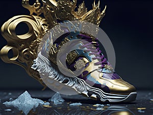 Unleash Your Stride: The Pinnacle of Sneaker Innovation. AI generated photo