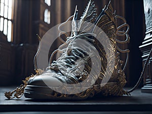 Unleash Your Stride: The Pinnacle of Sneaker Innovation. AI generated photo