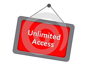 unlimited access sign on white