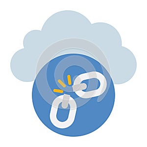 Unlink Cloud - Flat color icon.