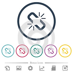 Unlink flat color icons in round outlines