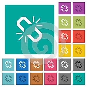 Unlink square flat multi colored icons