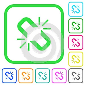 Unlink vivid colored flat icons
