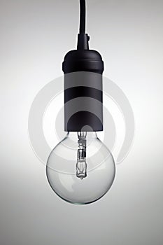 Unlit hanging vintage light bulb