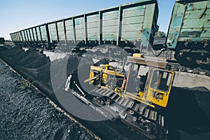 Unloading coal at power plant