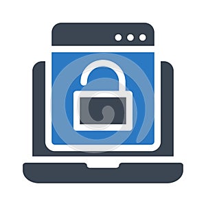 Unlock browser vector glyph color icon