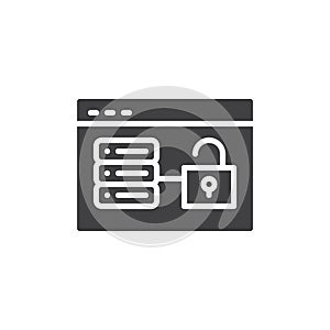 Unlock database hosting vector icon