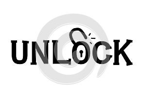 Unlock doodle vector illustration photo