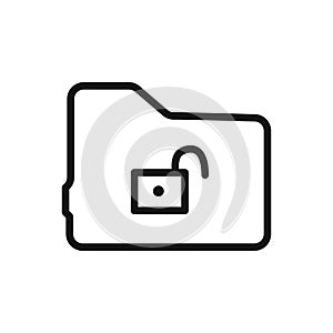 unlock folder icon linear vector graphics sign