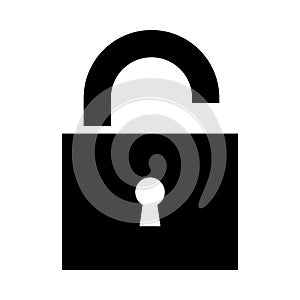 Unlock Glyph icon isolated Graphic . Style in EPS 10 simple glyph element business & office concept. editable vector.