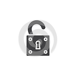 Unlock padlock vector icon