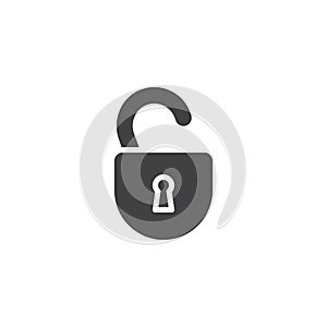 Unlock padlock vector icon