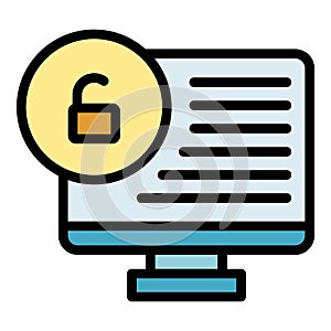 Unlock pc icon vector flat