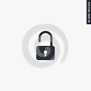 Unlock, premium quality flat icon