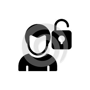 Unlock vector glyph flat icon
