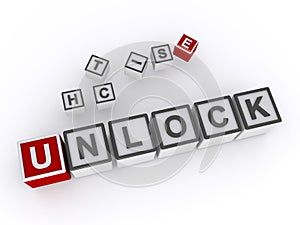 unlock word block on white