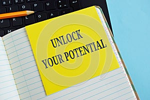 Unlock Your Potential, business motivational inspirational quotes, words typography concept