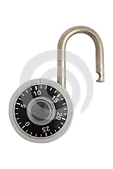 Unlocked combination padlock