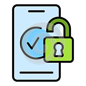 Unlocked mobile icon vector flat