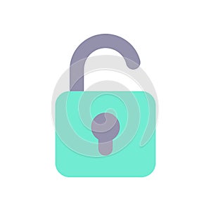 Unlocked padlock flat color ui icon