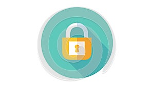 Unlocked Padlock Flat Design Icon, vector design Generative AI