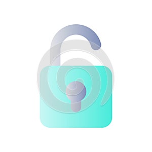 Unlocked padlock flat gradient color ui icon