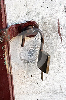 Unlocked padlock and key