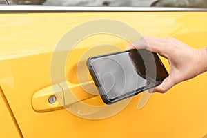 Unlocking car doors wth mobile phone