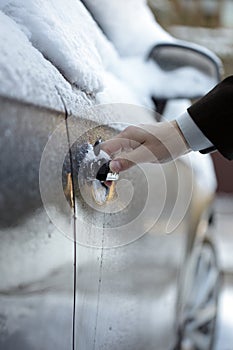 Unlocking a frozen car door