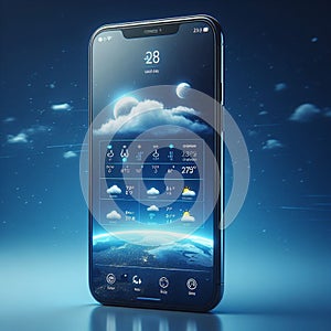 Unlocking the future: ai-powered mobile phone illuminated by midnight blue sky