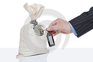 Unlocking a money sack