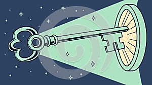 Unlocking Potential: Stylized Key in Keyhole Vector Illustration, vector design Generative AI