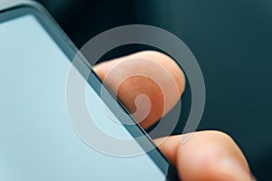 Unlocking smart phone with fingerprint sensor scan