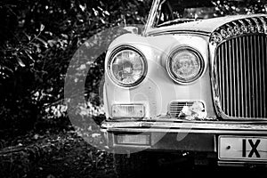 An Unloved Vintage Wedding Car Close Up