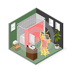 Unlucky day Isometric Illustration