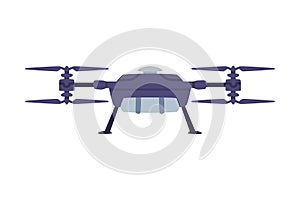 Unmanned Aerial Aircraft as SWAT Vehicle or Rescue Vehicle and Police Tactical Unit Vector Illustration