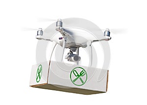Unmanned Aircraft System UAV Quadcopter Drone Carrying Package