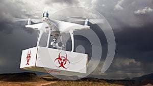 Unmanned Aircraft System UAV Quadcopter Drone Carrying Package