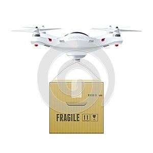 Unmanned Drone With Box photo